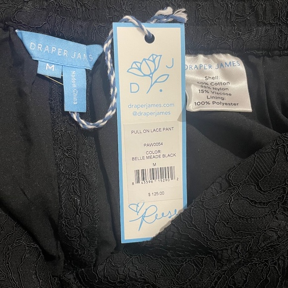 Draper James Belle Meade Black Pull On Lace Pant Size M NWT Ankle Length - Picture 13 of 14